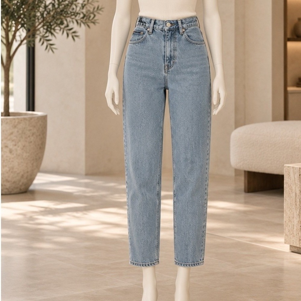 Everlane Womens The Way High Jean Blue Straight Leg High Rise Size 26 Regular